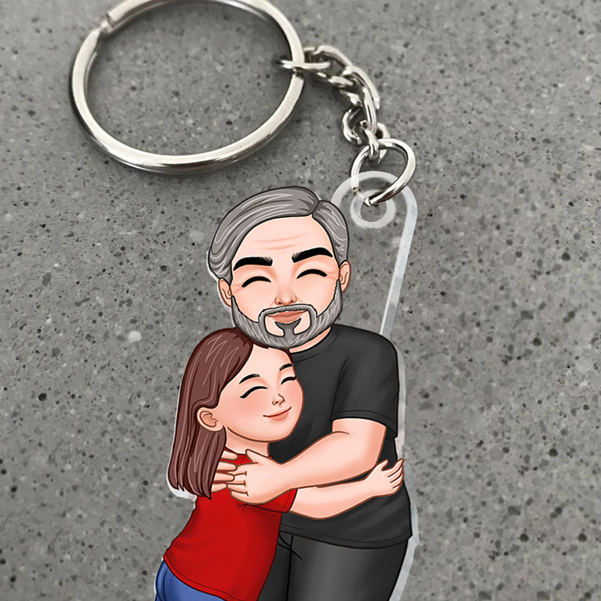 Dad Grandpa Hugging Kid Personalized Acrylic Keychain - Image 5