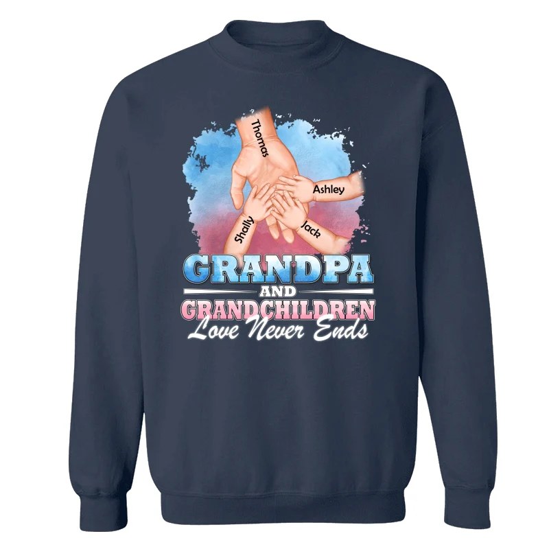 Dad Grandpa Kids Holding Hands Personalized Shirt - Image 15