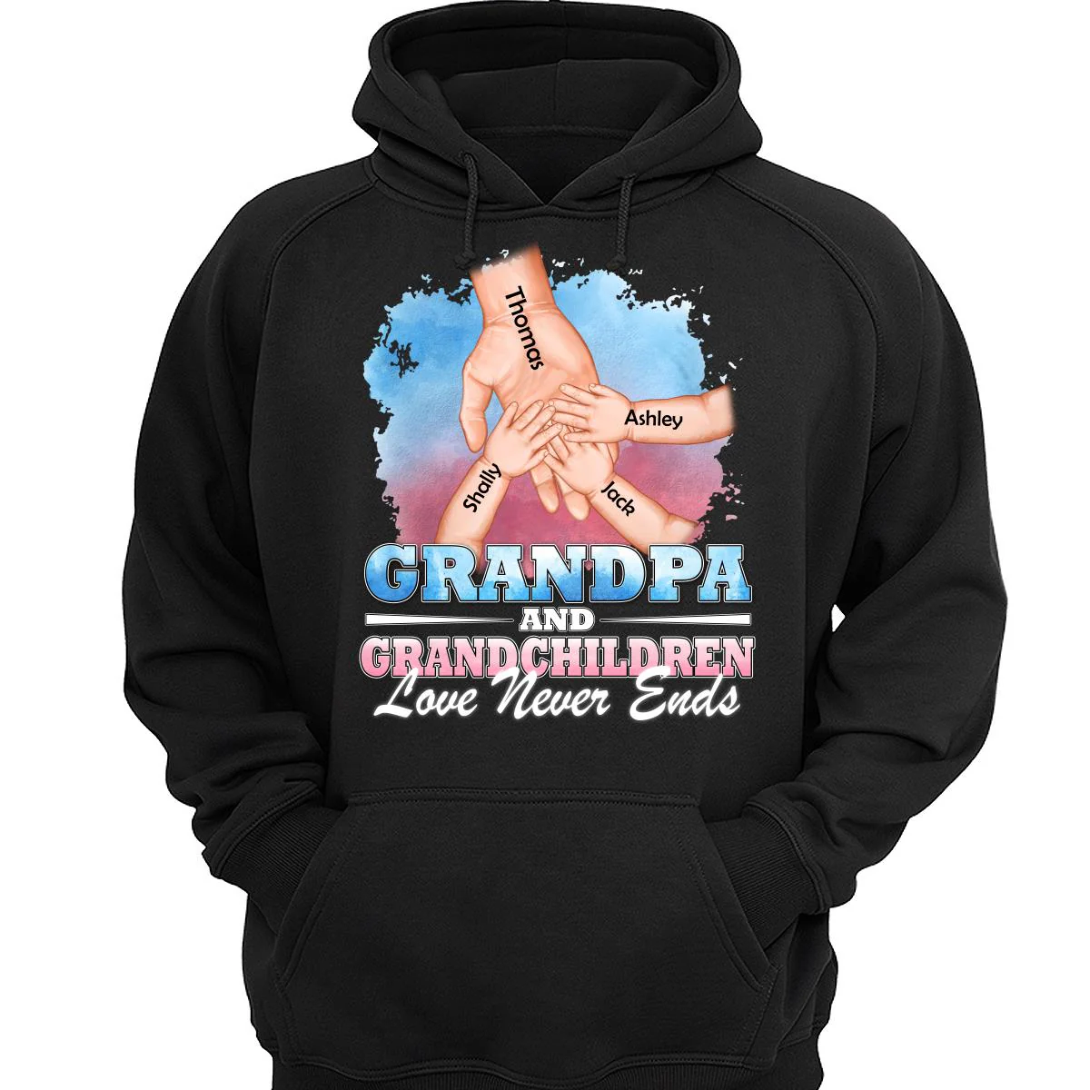 Dad Grandpa Kids Holding Hands Personalized Shirt - Image 3