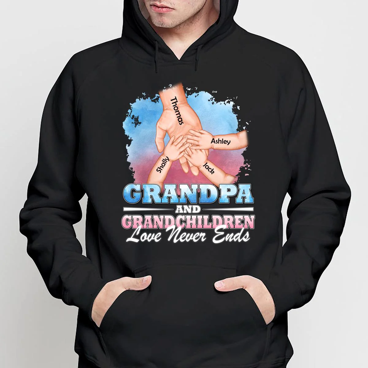 Dad Grandpa Kids Holding Hands Personalized Shirt - Image 4