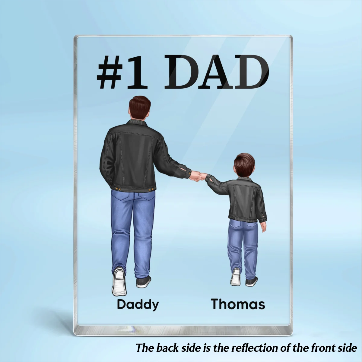 Dad Grandpa Kids Punch Hand Personalized Vertical Rectangle Acrylic Block Plaque - Image 4