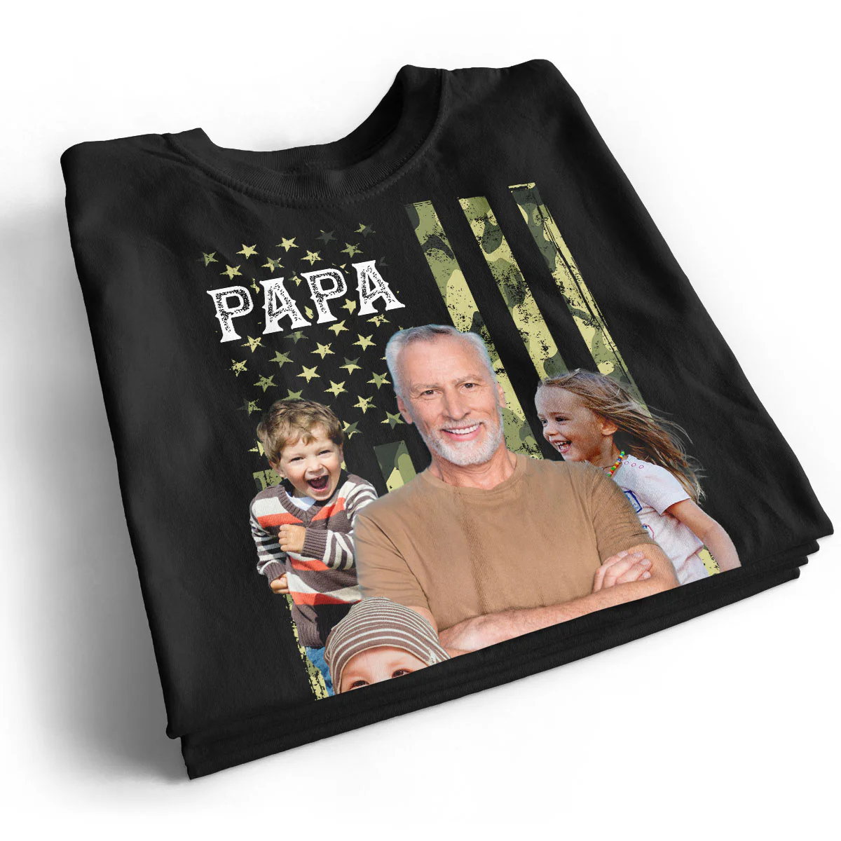 Dad Grandpa Nation Flag Photo Inserted Personalized Shirt, 4th Of July, Patriotic Gift - Image 2