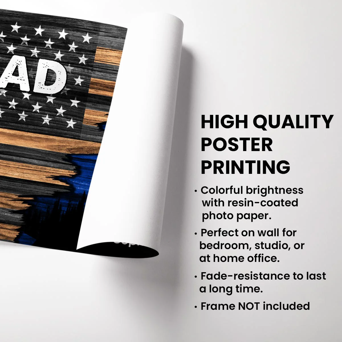 Dad Grandpa Papa Man & Kids Half Nation Flag Personalized Horizontal Poster, Father's Day Gift For Husband Dad Grandpa - Image 3