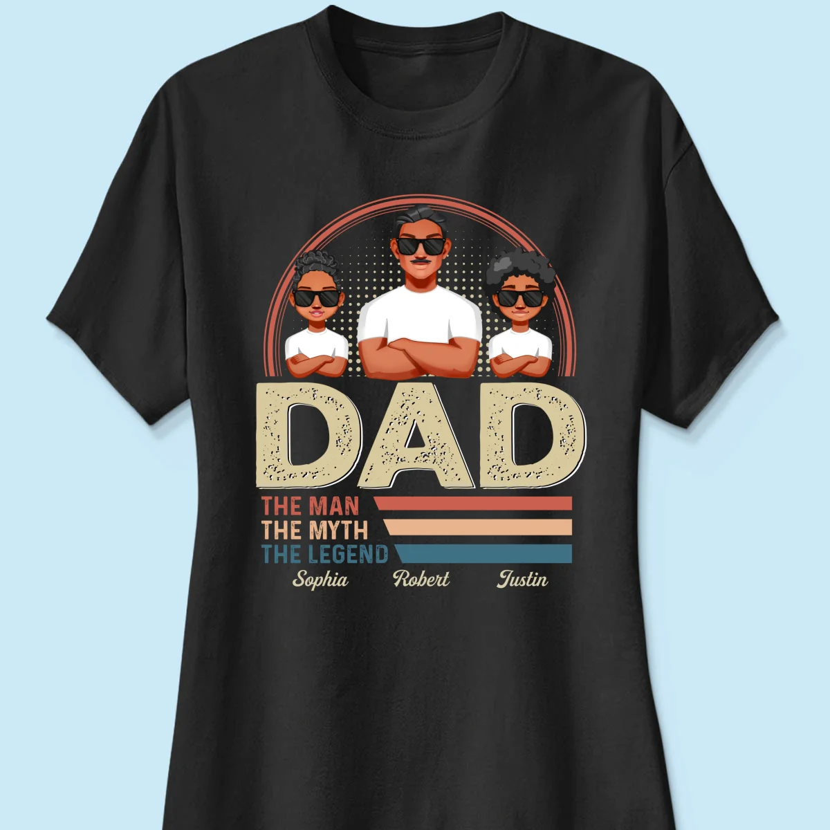 Dad Grandpa The Man The Myth The Legend Retro Line Personalized Shirt - Image 10