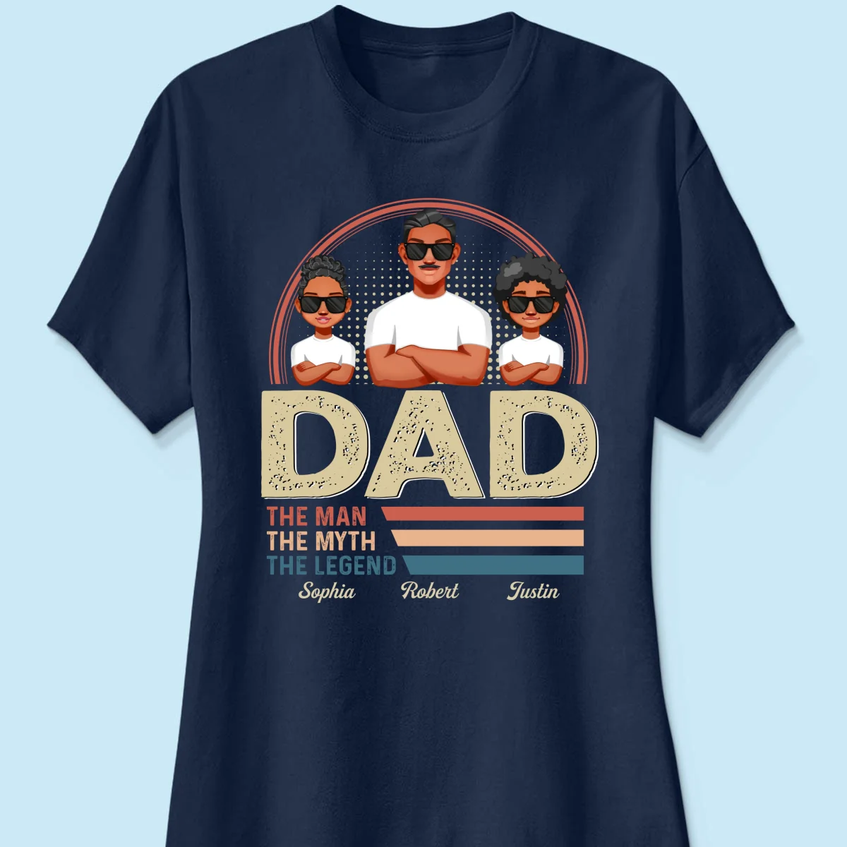 Dad Grandpa The Man The Myth The Legend Retro Line Personalized Shirt - Image 11
