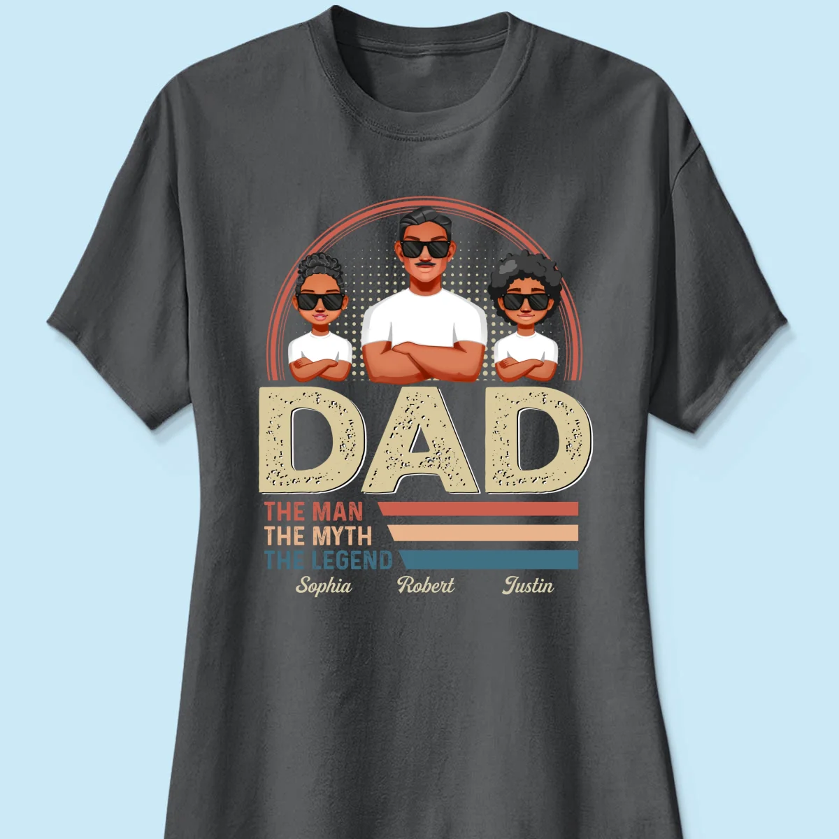 Dad Grandpa The Man The Myth The Legend Retro Line Personalized Shirt - Image 12