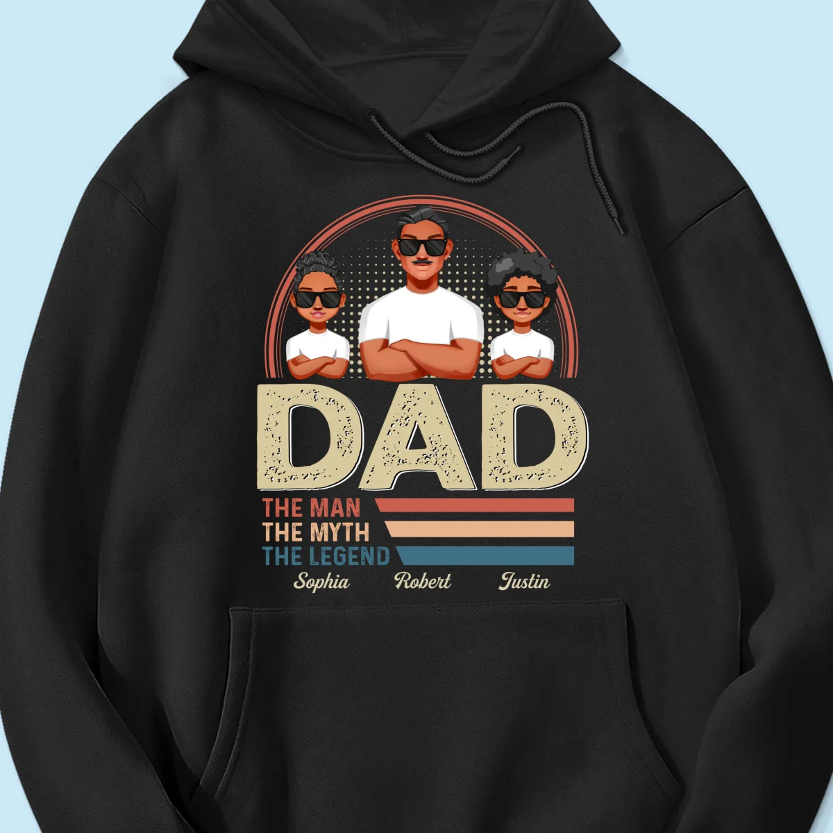 Dad Grandpa The Man The Myth The Legend Retro Line Personalized Shirt - Image 13