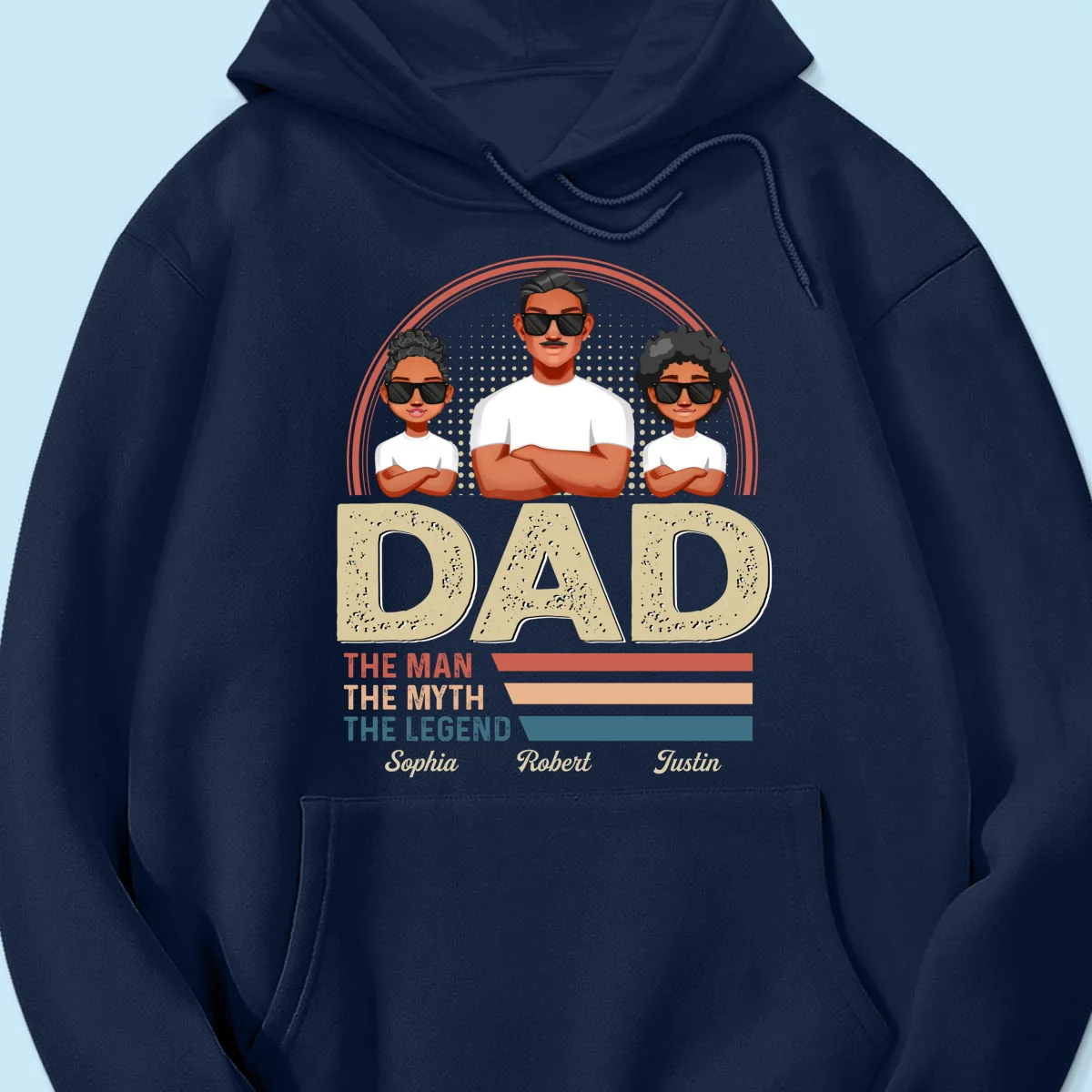 Dad Grandpa The Man The Myth The Legend Retro Line Personalized Shirt - Image 14