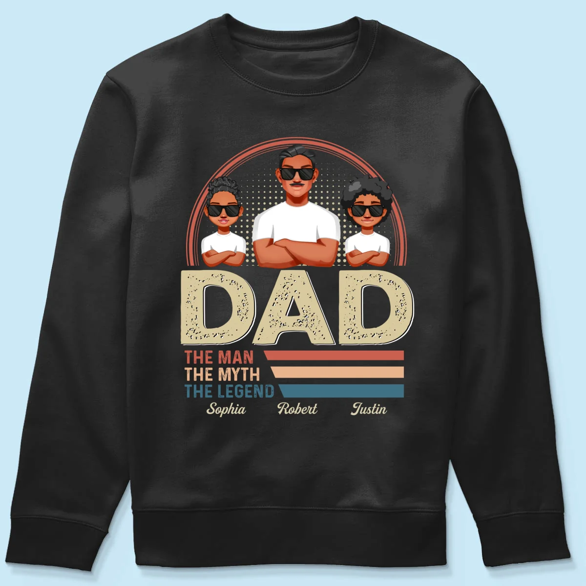 Dad Grandpa The Man The Myth The Legend Retro Line Personalized Shirt - Image 16