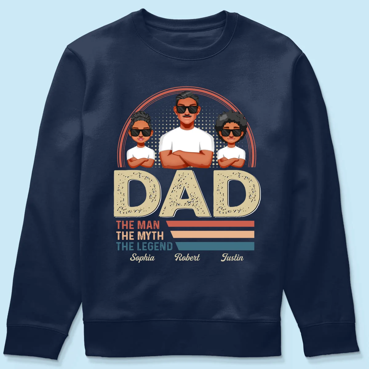 Dad Grandpa The Man The Myth The Legend Retro Line Personalized Shirt - Image 17