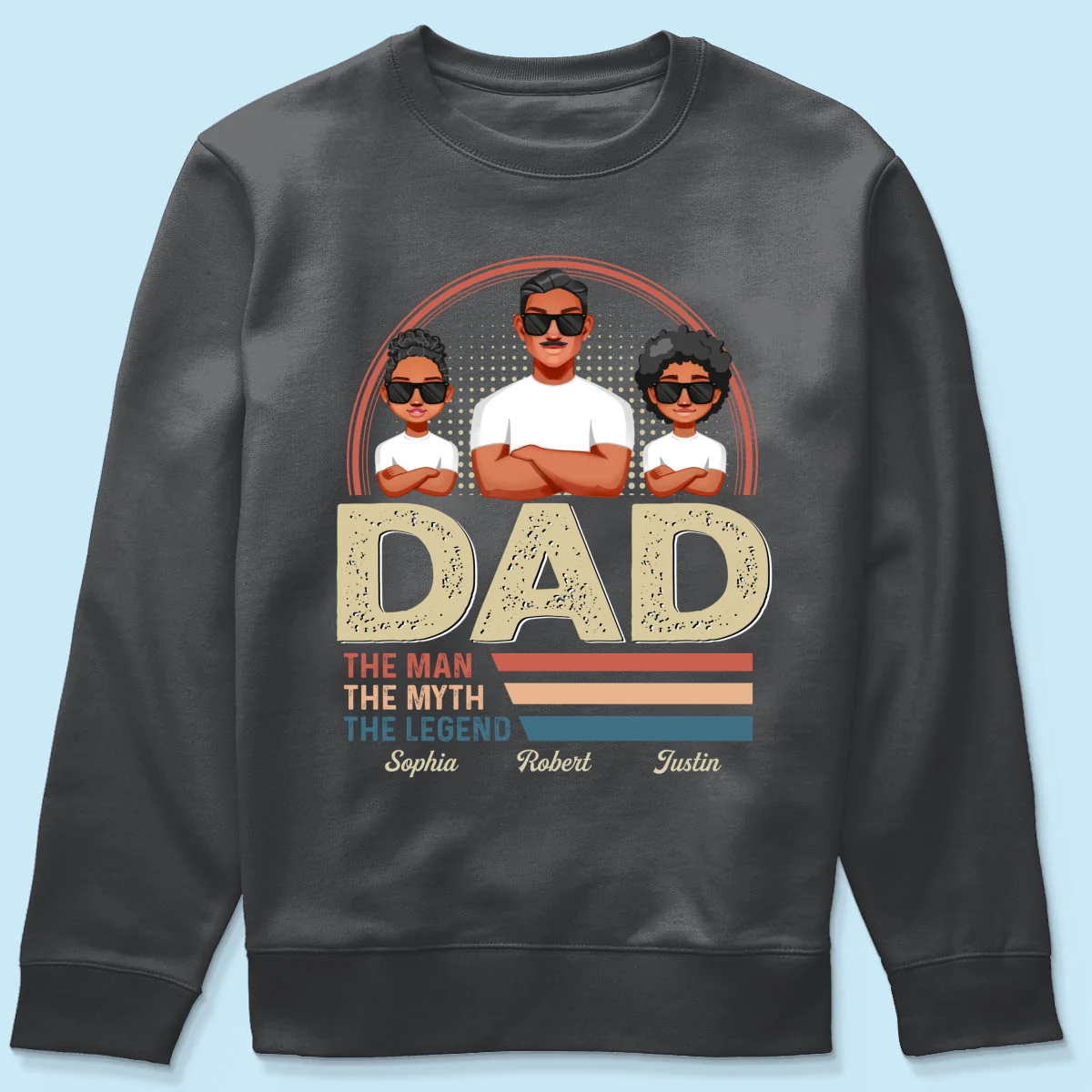 Dad Grandpa The Man The Myth The Legend Retro Line Personalized Shirt - Image 18