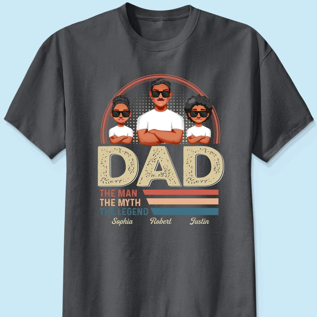Dad Grandpa The Man The Myth The Legend Retro Line Personalized Shirt - Image 9