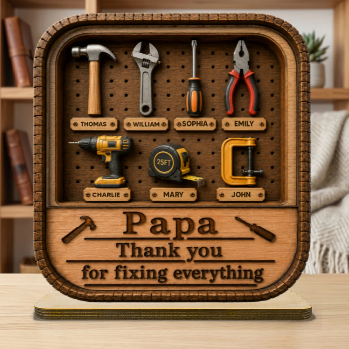Dad Grandpa Tool Box - Personalized 2-Layered Wooden Plaque -  Gift For Dad, Husband - Image 10