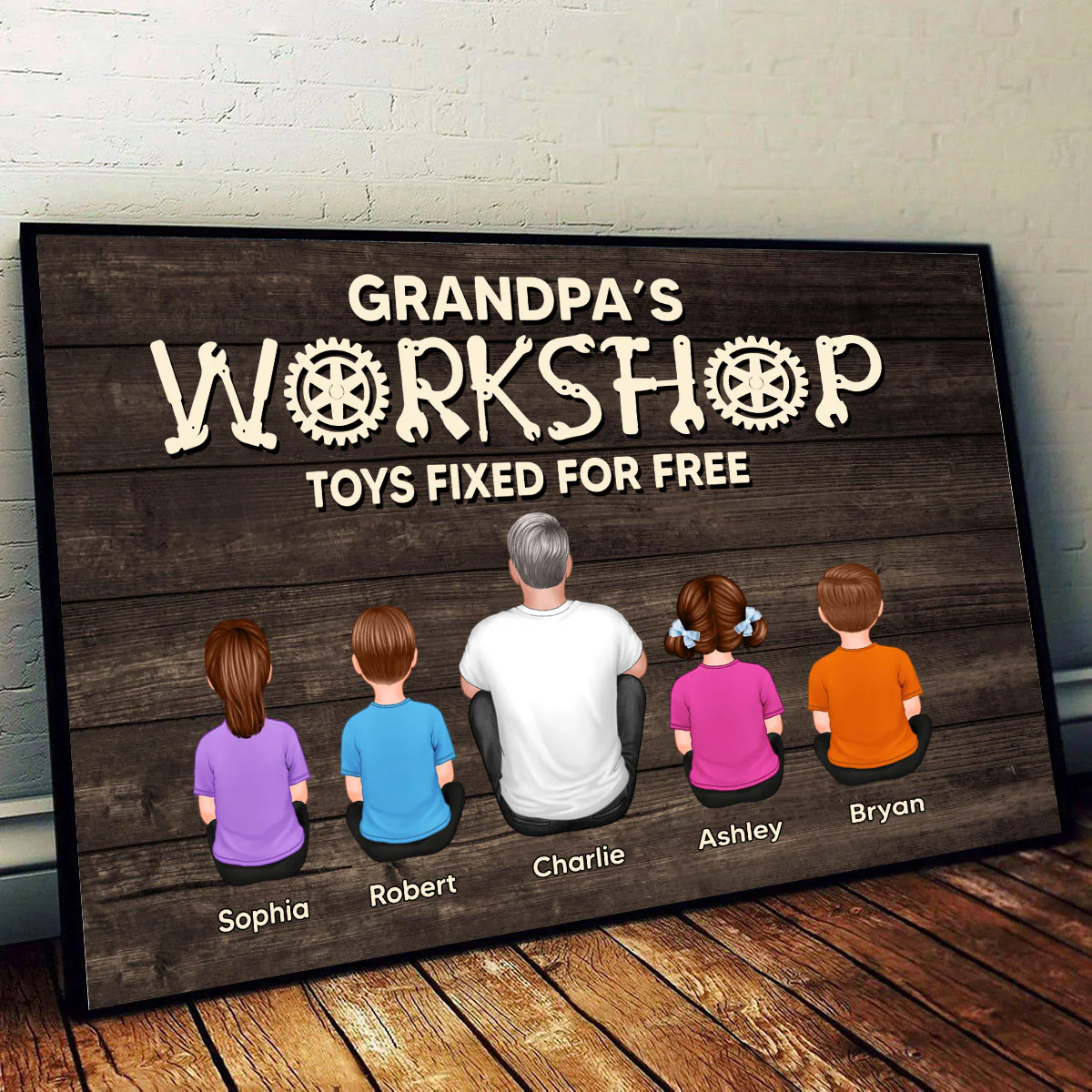 Dad Grandpa Workshop Garage Sitting Back View Personalized Poster, Meaningful Father's Day Gift for Dad, Gift for Husband - Image 6