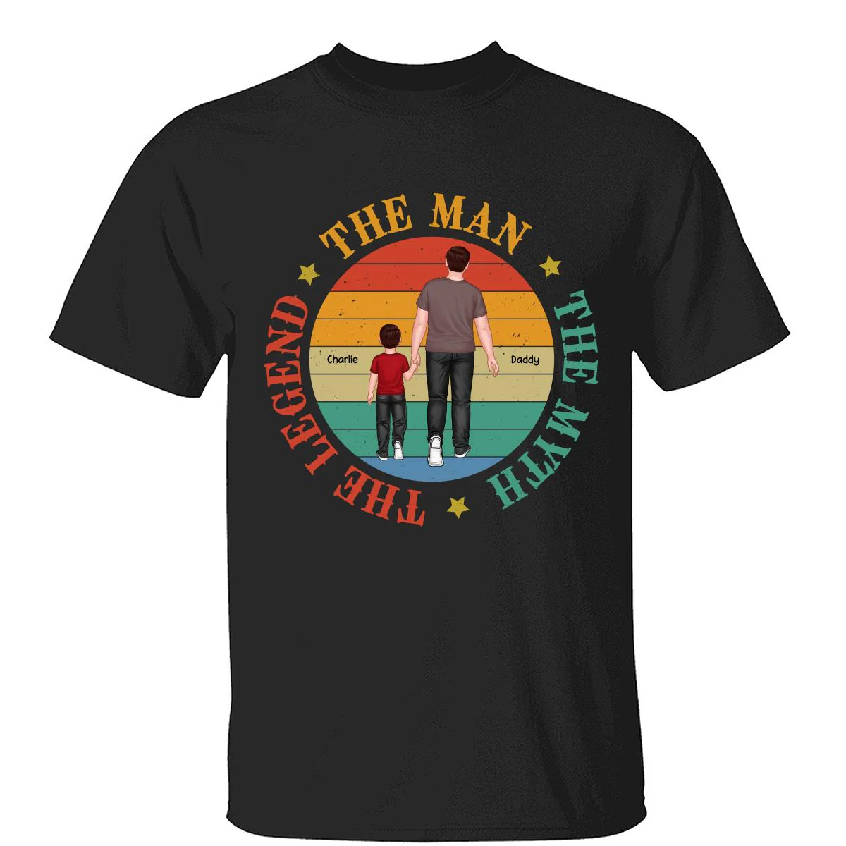 Dad Granpa Back View The Man The Myth The Legend Personalized Shirt