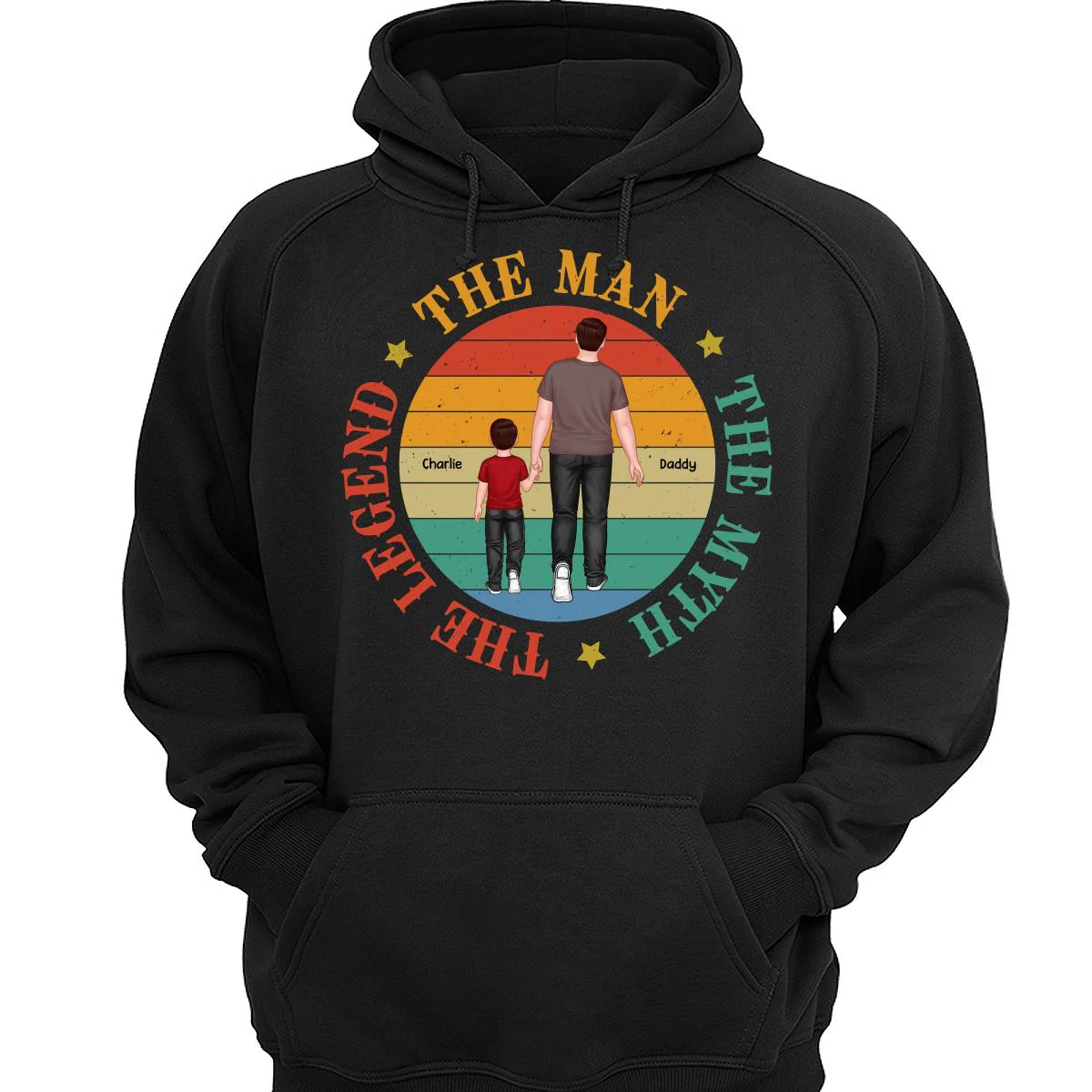 Dad Granpa Back View The Man The Myth The Legend Personalized Shirt - Image 3