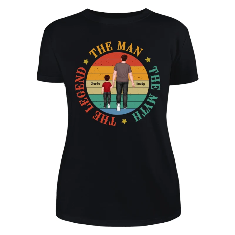 Dad Granpa Back View The Man The Myth The Legend Personalized Shirt - Image 8