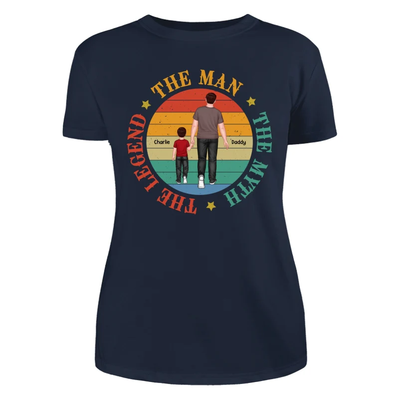 Dad Granpa Back View The Man The Myth The Legend Personalized Shirt - Image 9