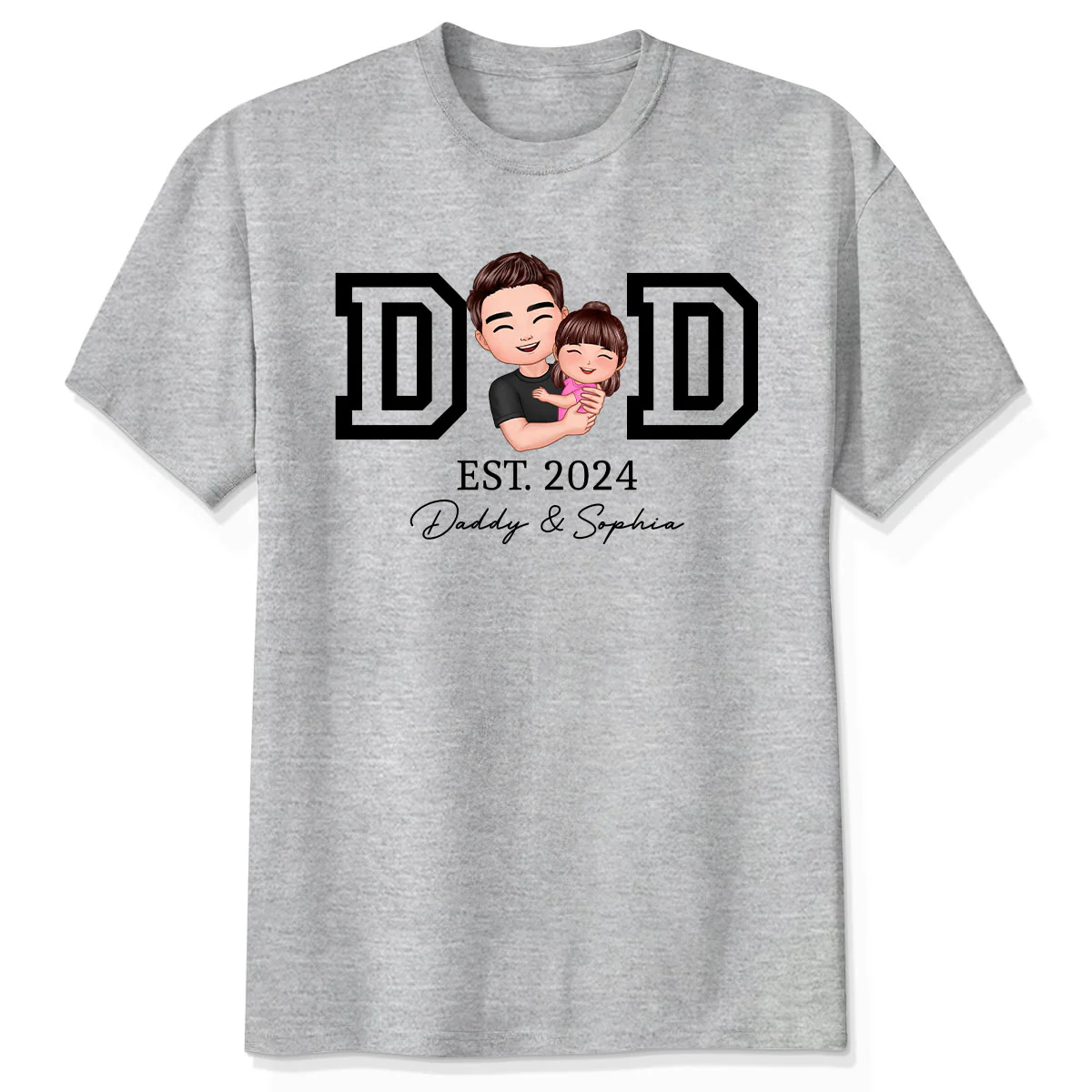 Dad Hugging Kid Est Year Personalized Shirt