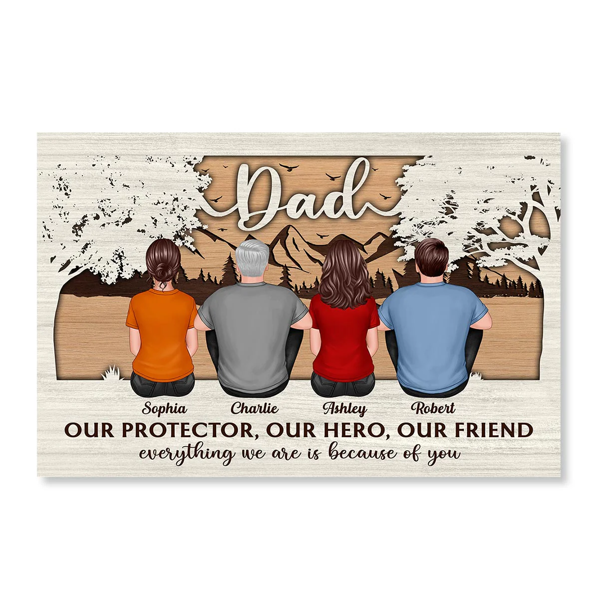 Dad My Protector My Hero My Friend Personalized Horizontal Poster