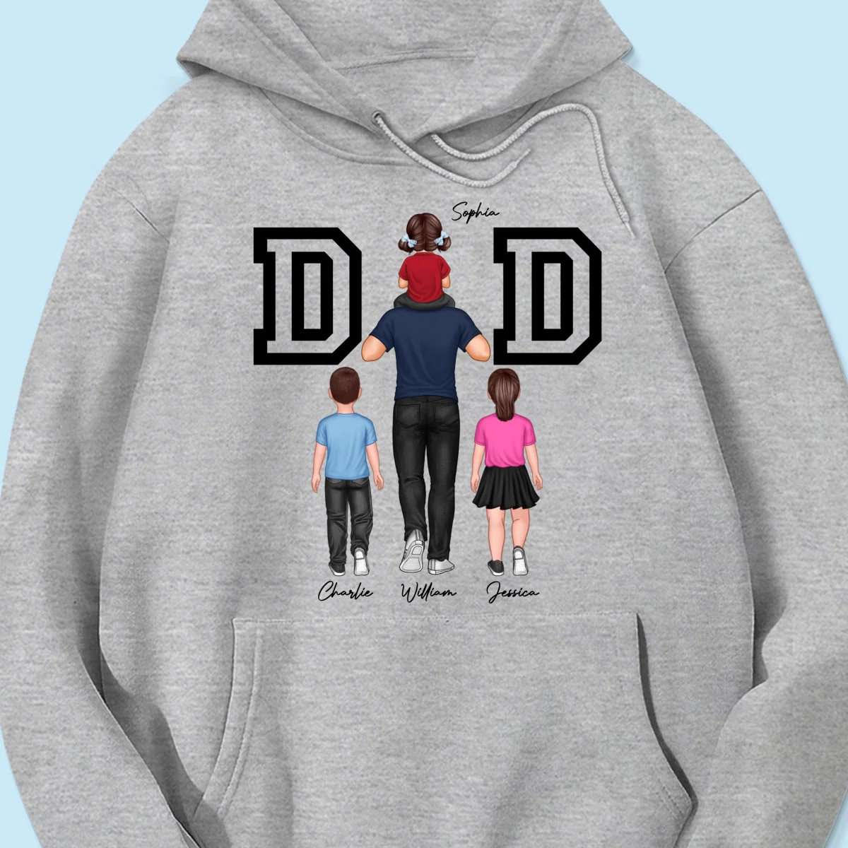 DAD Piggy Back Happy Father‘s Day Personalized Shirt - Image 11