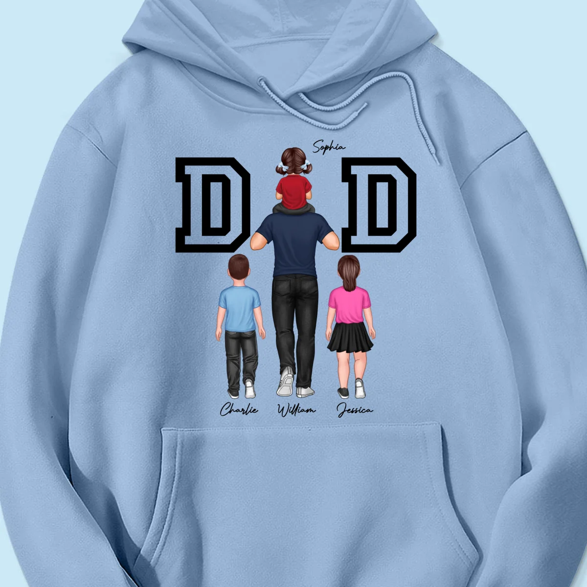 DAD Piggy Back Happy Father‘s Day Personalized Shirt - Image 13
