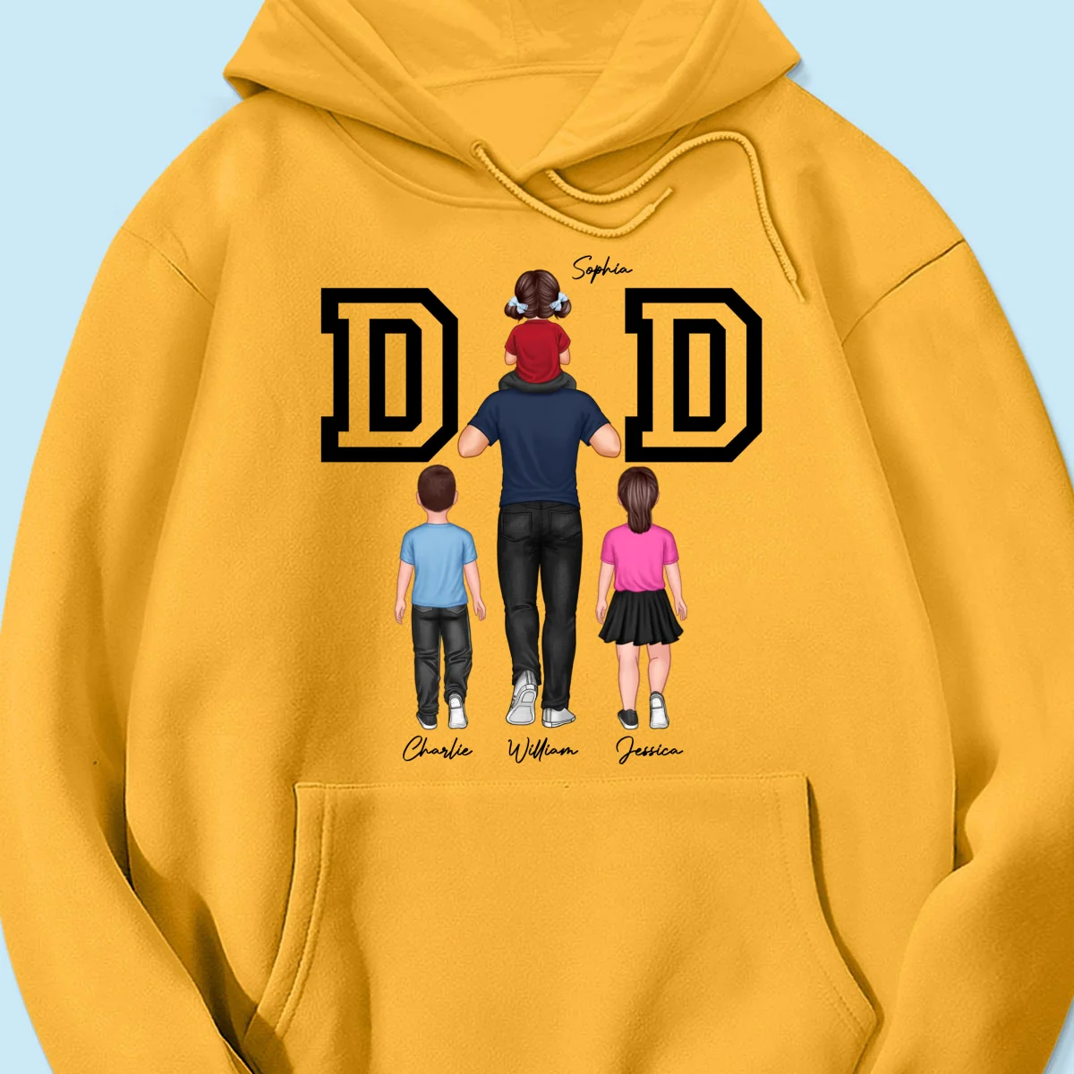 DAD Piggy Back Happy Father‘s Day Personalized Shirt - Image 14