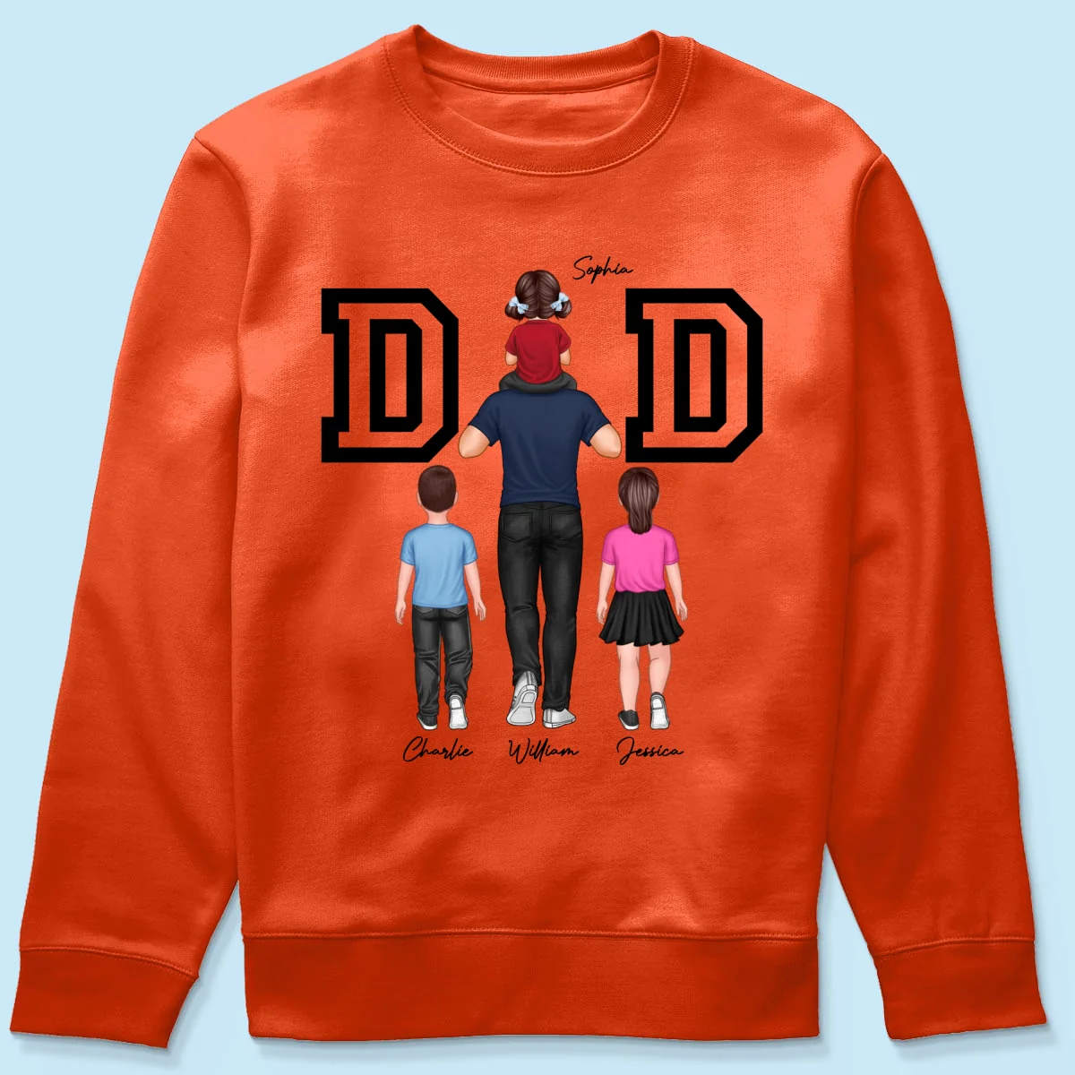 DAD Piggy Back Happy Father‘s Day Personalized Shirt - Image 19