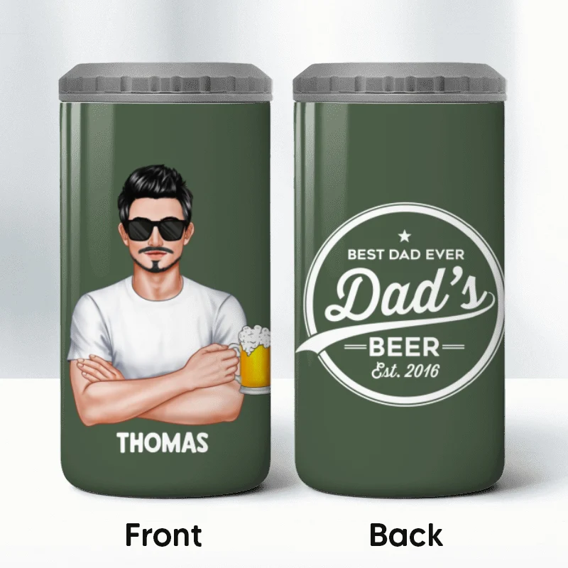 Dad‘s Brewing Company Gift For Dad Grandpa Personalized 4 In 1 Can Cooler - Image 10