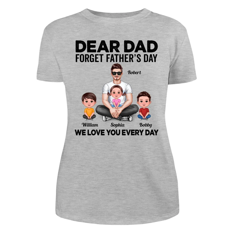 Dad Sitting With Cute Kids Father‘s Day Gift Personalized Shirt - Image 10