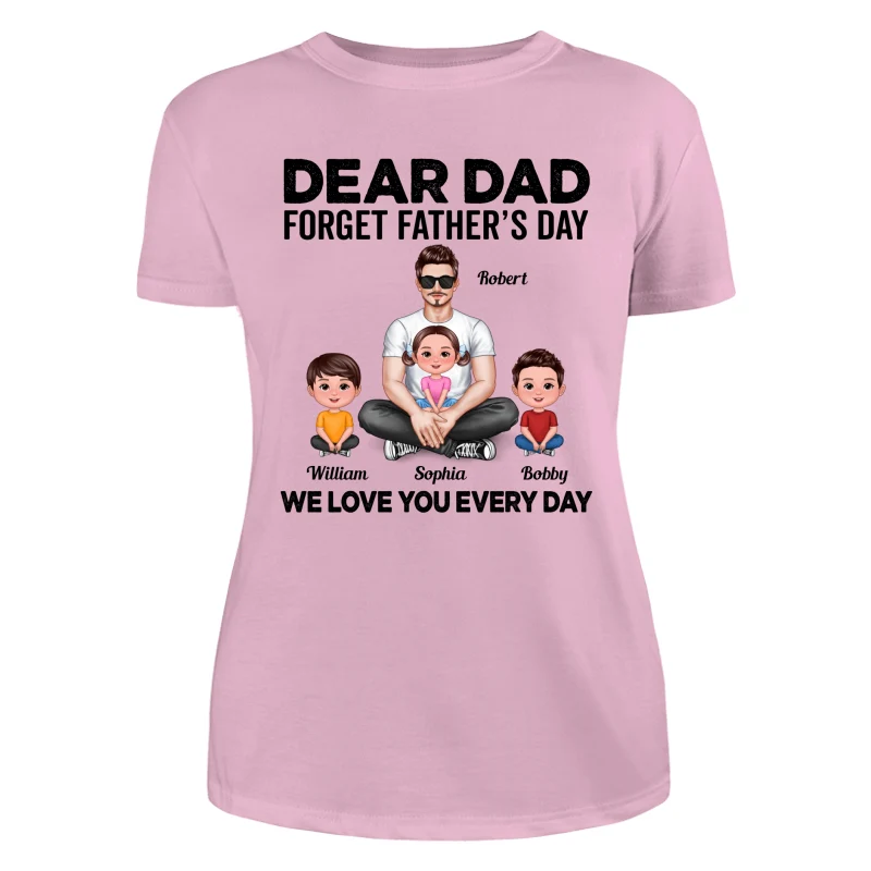 Dad Sitting With Cute Kids Father‘s Day Gift Personalized Shirt - Image 11