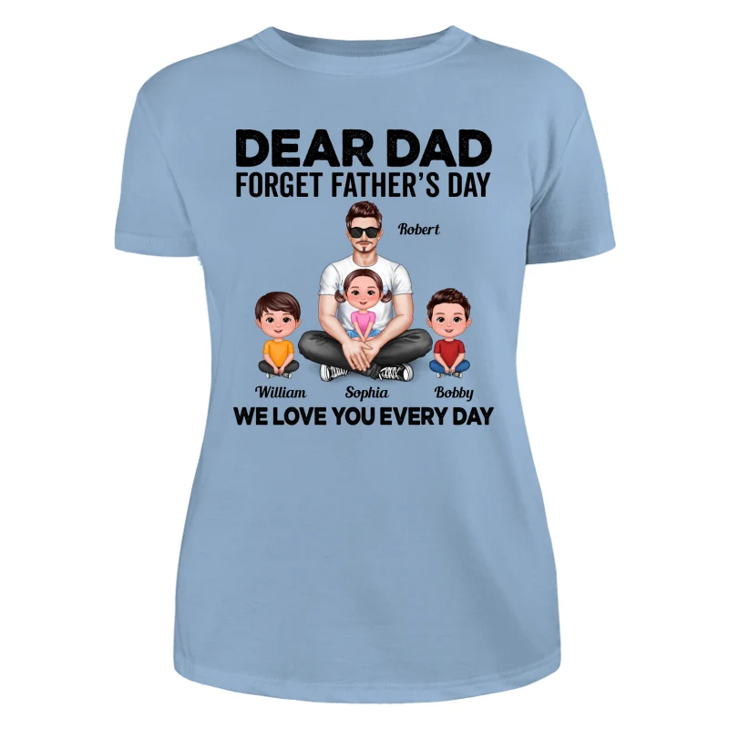 Dad Sitting With Cute Kids Father‘s Day Gift Personalized Shirt - Image 12