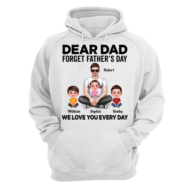 Dad Sitting With Cute Kids Father‘s Day Gift Personalized Shirt - Image 13