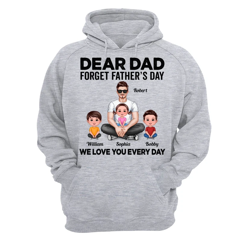 Dad Sitting With Cute Kids Father‘s Day Gift Personalized Shirt - Image 14