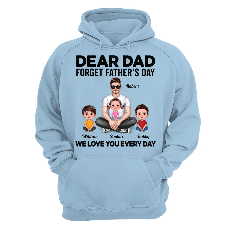 Dad Sitting With Cute Kids Father‘s Day Gift Personalized Shirt - Image 16