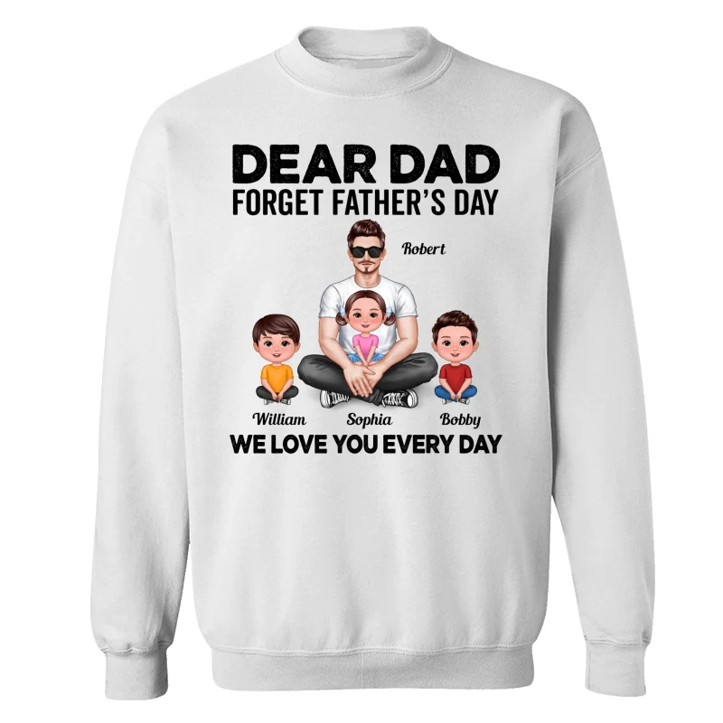 Dad Sitting With Cute Kids Father‘s Day Gift Personalized Shirt - Image 17