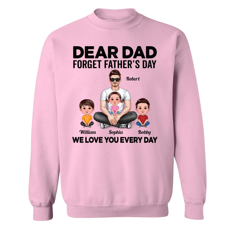 Dad Sitting With Cute Kids Father‘s Day Gift Personalized Shirt - Image 19