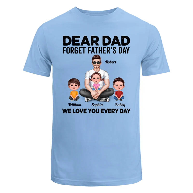 Dad Sitting With Cute Kids Father‘s Day Gift Personalized Shirt - Image 8
