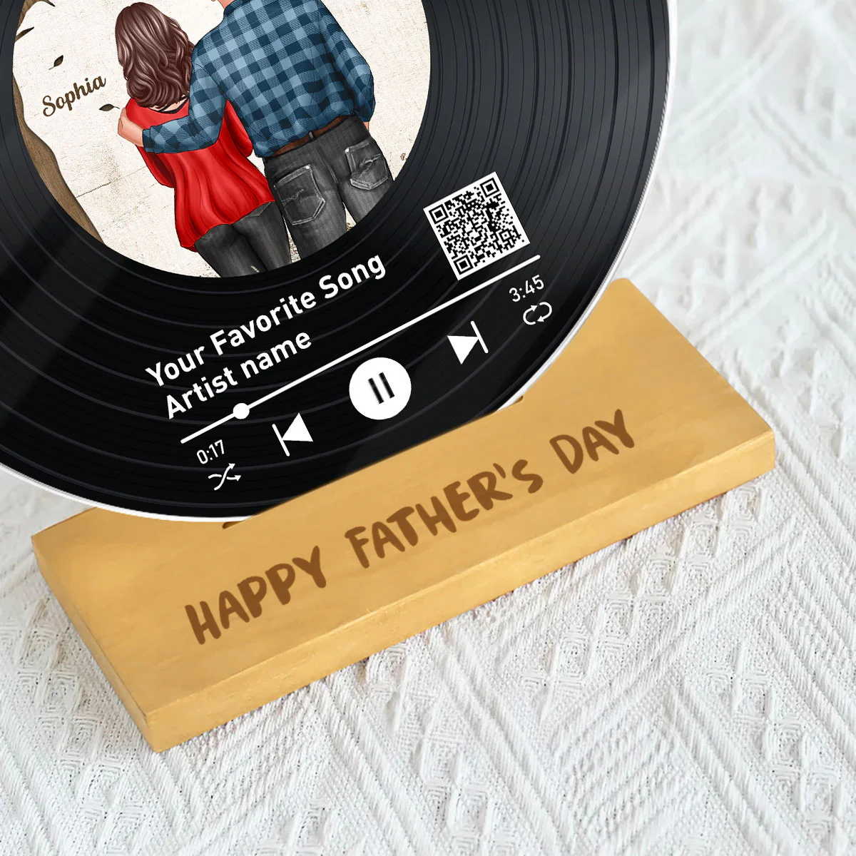 Dad Thank You For My Amazing Music Taste Favorite Song Scannable QR Code Personalized Acrylic Record Plaque - Image 7