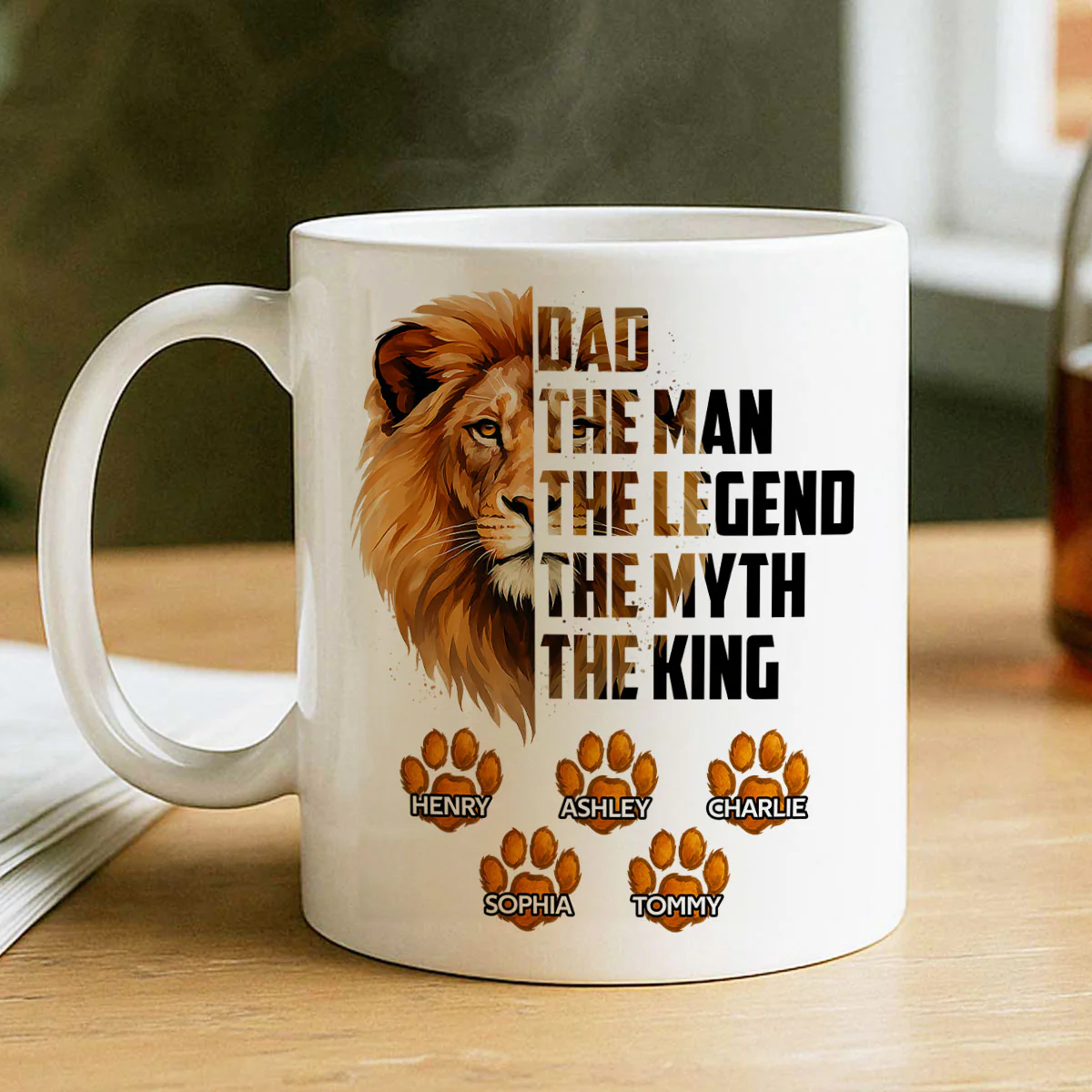 Dad The Man The Legend The Myth The King Personalized Mug, Father's Day Gift for Dad - Image 3