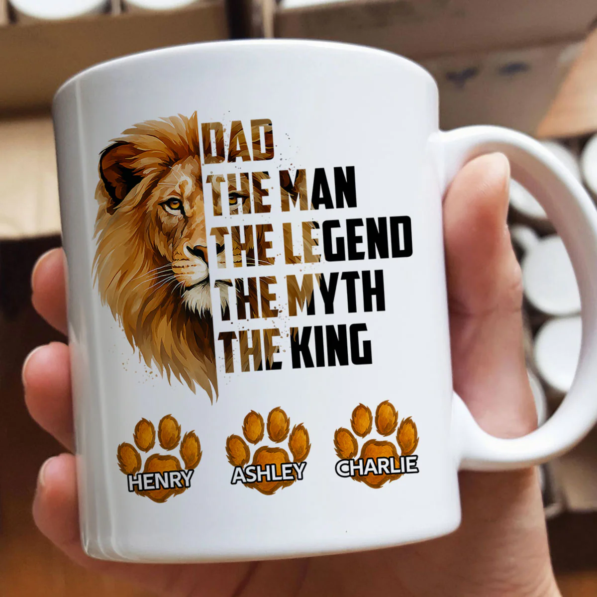 Dad The Man The Legend The Myth The King Personalized Mug, Father's Day Gift for Dad - Image 4