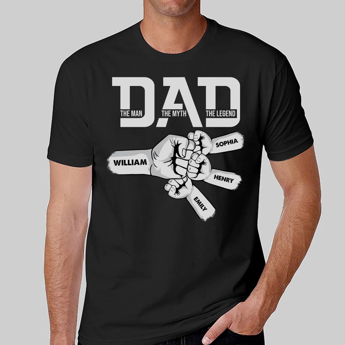 DAD The Man The Myth The Legend Fist Bump Personalized Shirt - Image 2