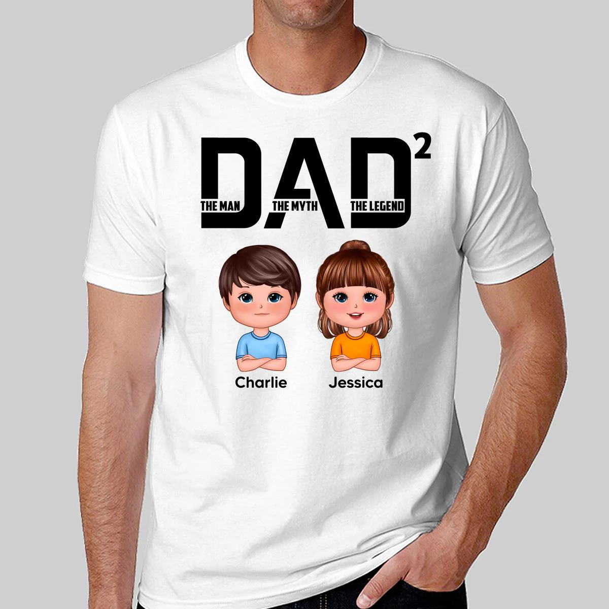 DAD The Man The Myth The Legend Number Doll Kids Personalized Shirt - Image 2