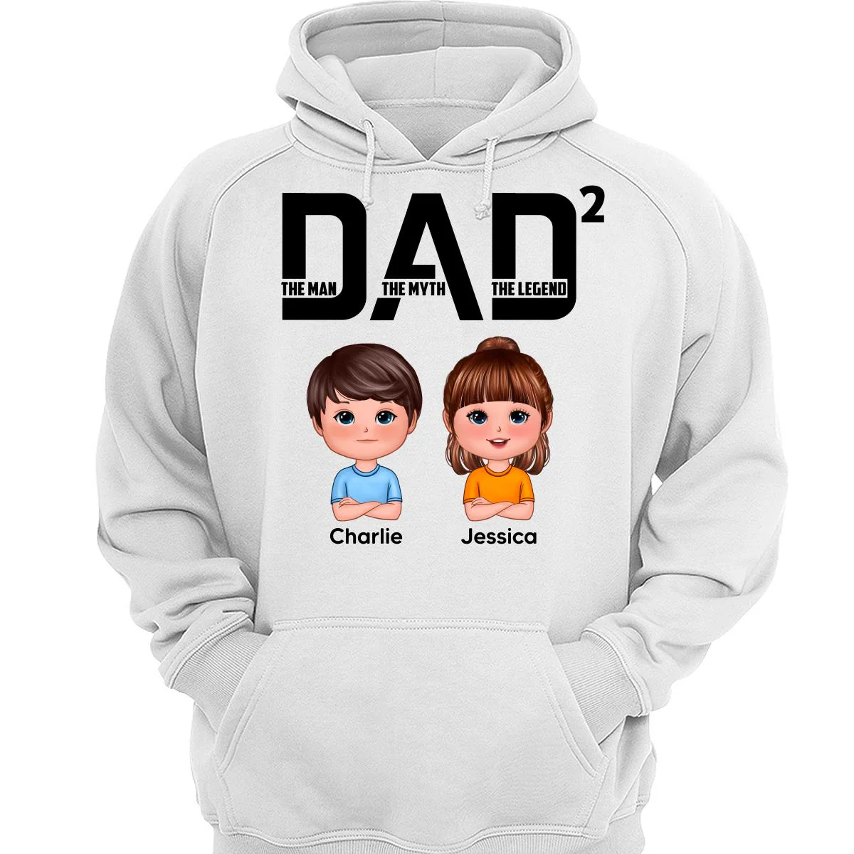 DAD The Man The Myth The Legend Number Doll Kids Personalized Shirt - Image 3