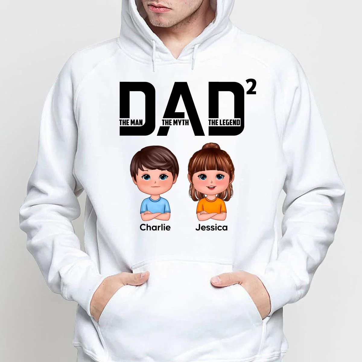DAD The Man The Myth The Legend Number Doll Kids Personalized Shirt - Image 4