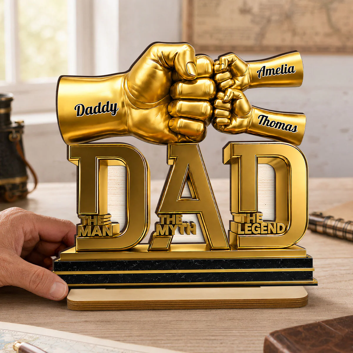 Dad The Man The Myth The Legend - Personalized 2-Layered Wooden Plaque - Gift for Dad, Husband - Image 3