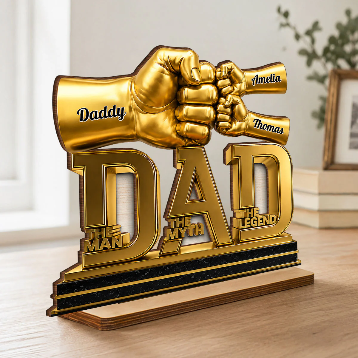 Dad The Man The Myth The Legend - Personalized 2-Layered Wooden Plaque - Gift for Dad, Husband - Image 7