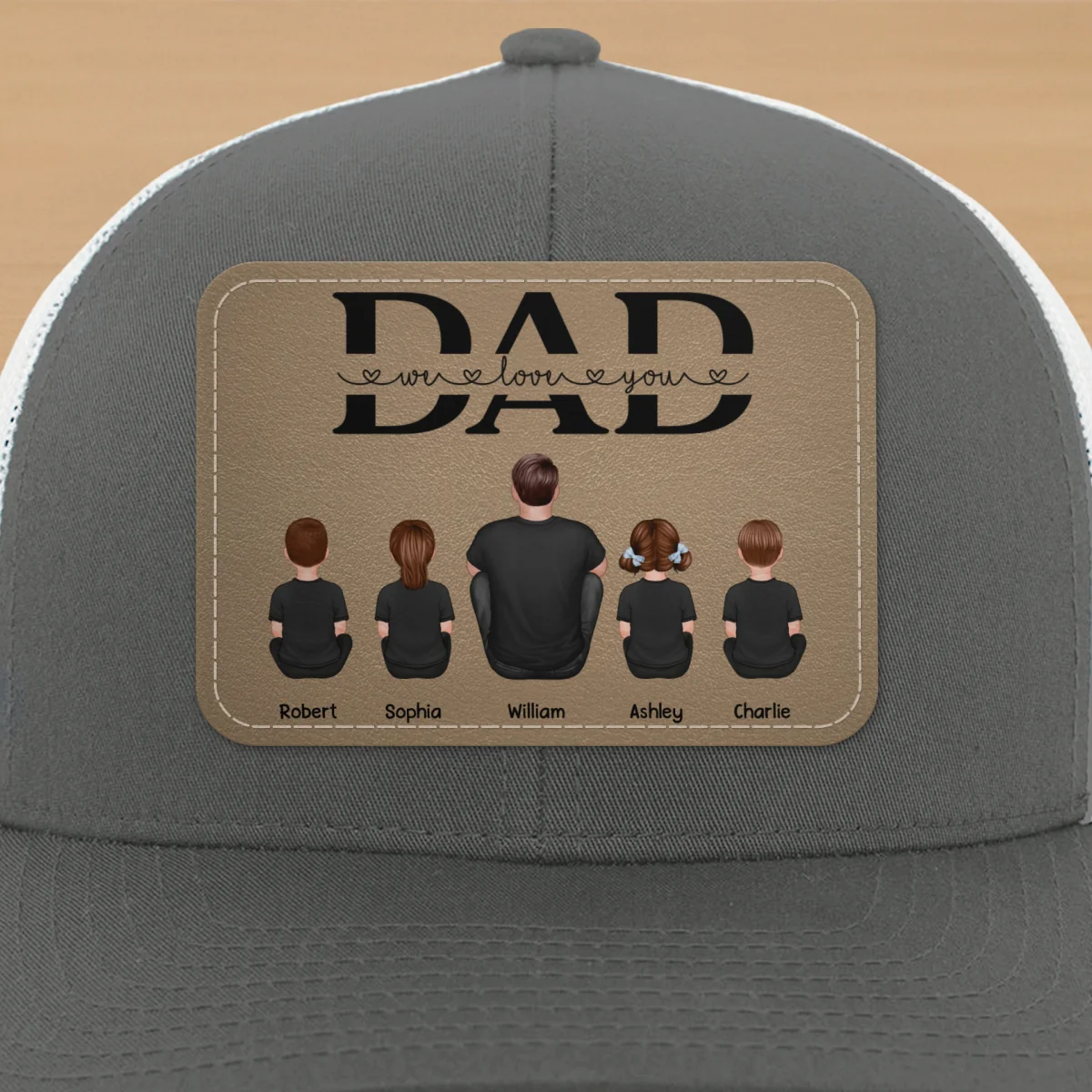 Dad We Love You Personalized Leather Patch Hat, Gift For Dad - Image 18