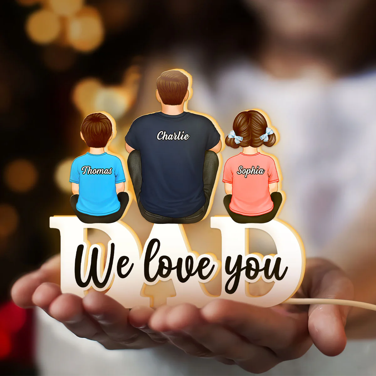 Dad We Love You Personalized Light Box, Gift For Dad - Image 2