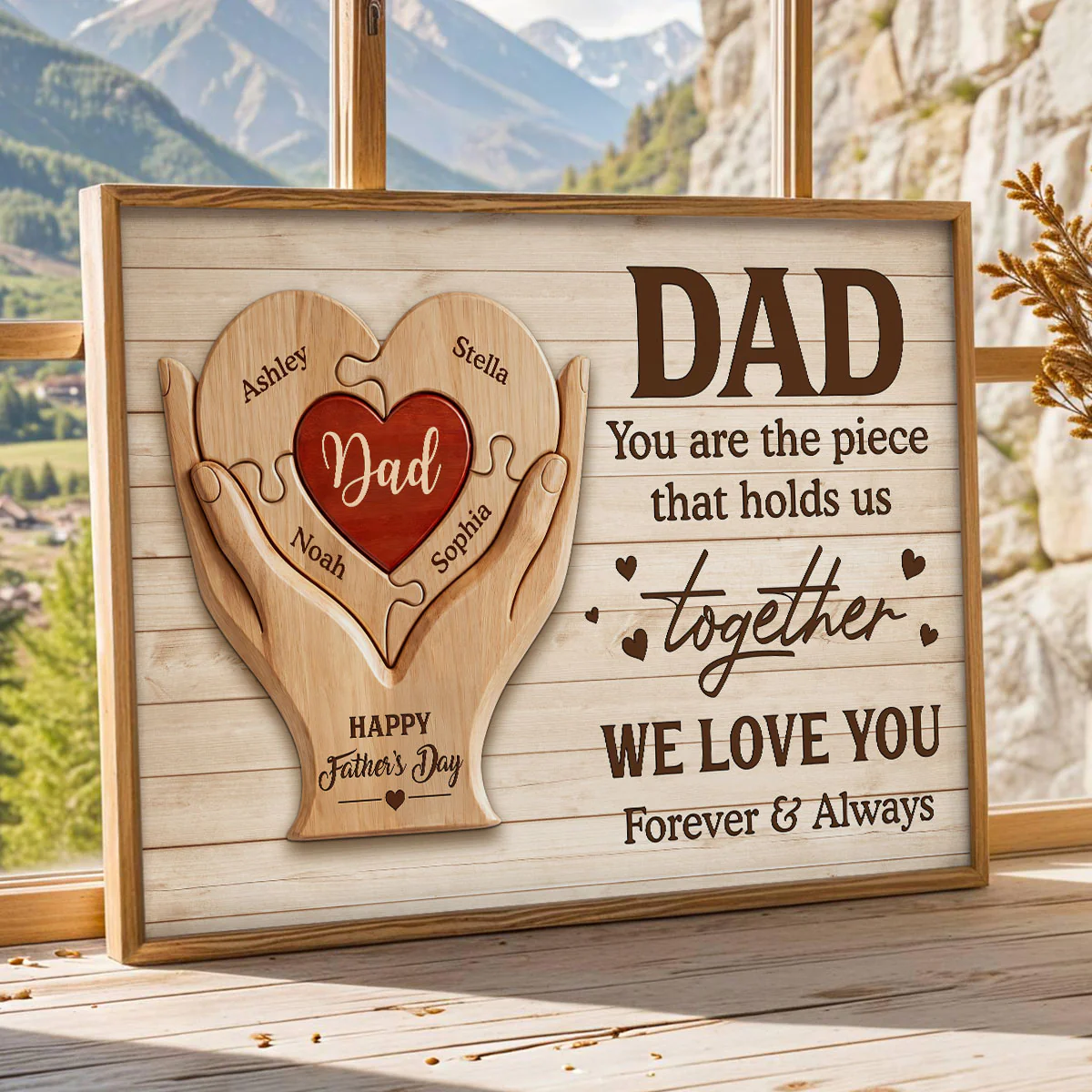 Dad You Are The Piece That Holds Us Together - Personalized Poster - Father's Day Gift For Dad, Husband - Image 4